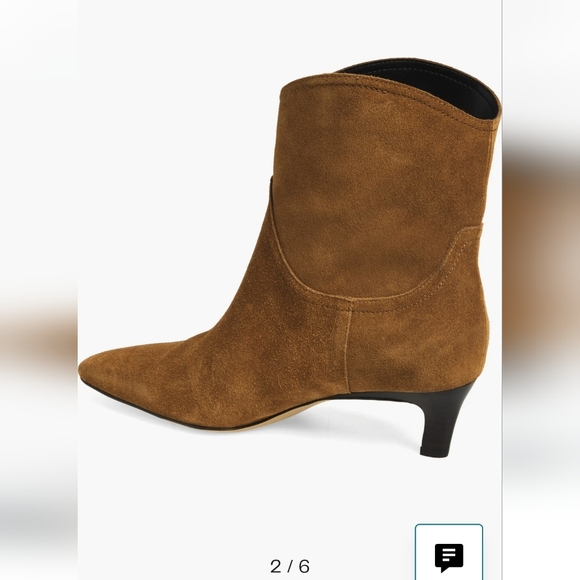 Nordstrom Chestnut Suede Pointed-Toe Ankle Boot - Picture 2 of 8